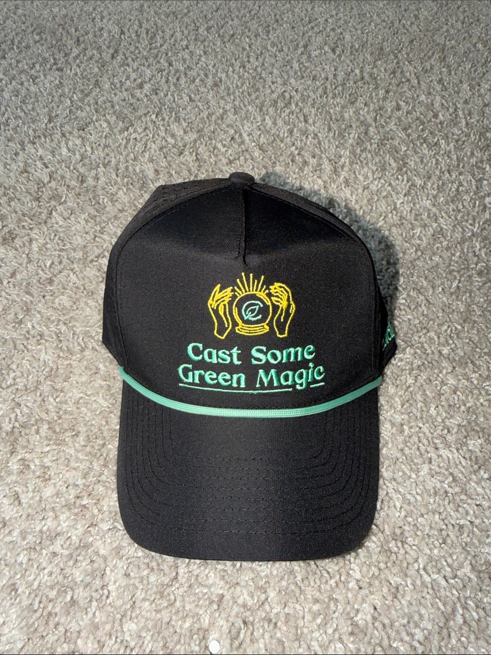 Cast Some Green Magic Black Cap with Mint Accent - Curaleaf - Stoner